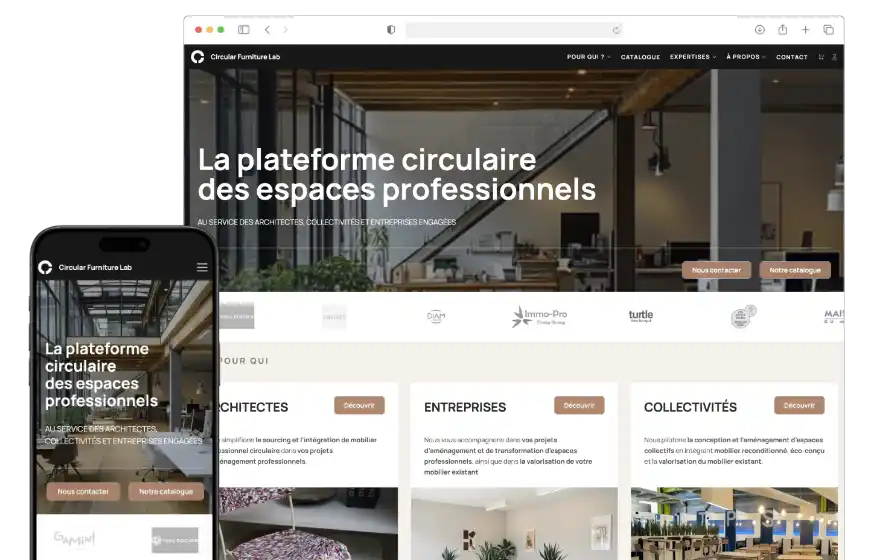 Circular Furniture Lab - site e-commerce B2B